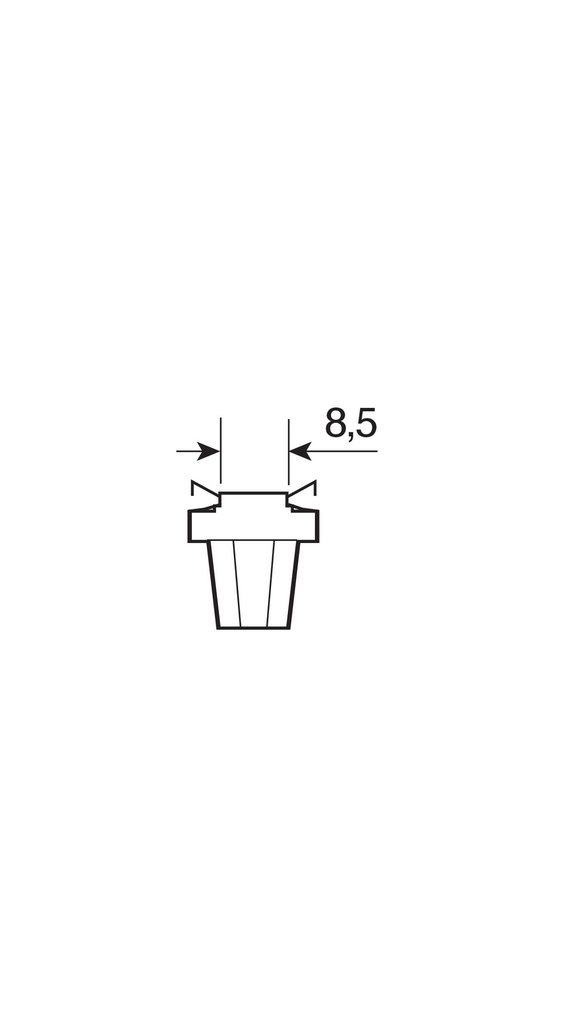 24V Ampoule tableau de bord 1 Led - B8,5d - 2 pcs  - D/Blister - Blanc
