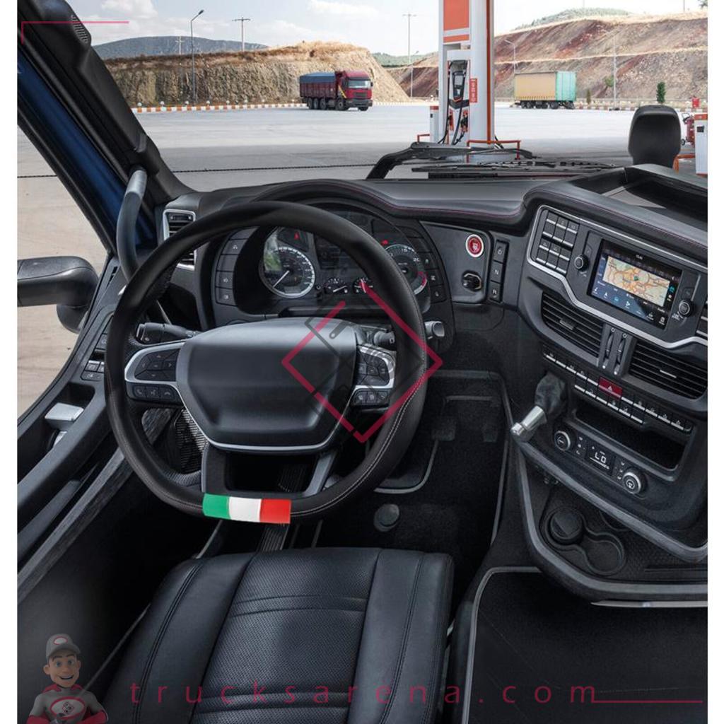 Flag Italia, couvre-volant sur mesure en Skeentex - compatible pour - Iveco S-Way (10/2019&gt;)