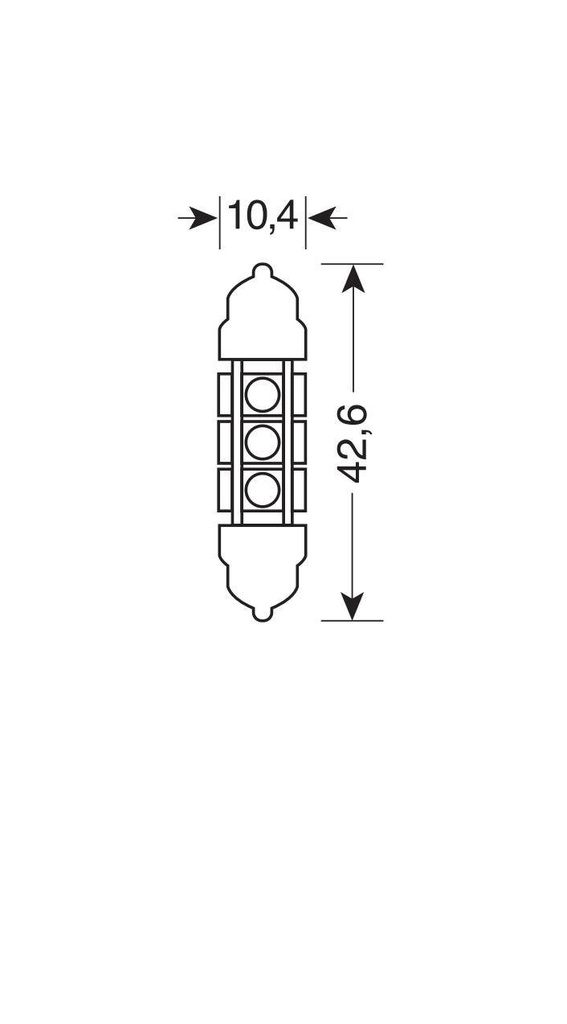 24-30V Ampoule silure 12 Led SMD - 11x43 mm - SV8,5-8 - 20 pcs  - Sac - Blanc - Double polarité