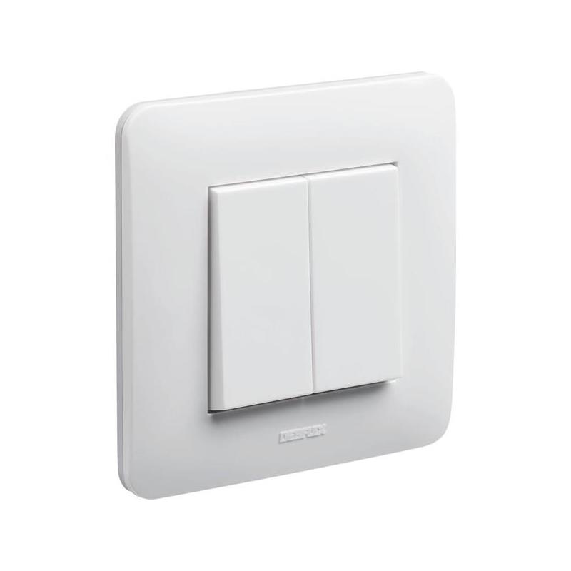 Interrupteur mural double, va et vient 10A, 250V - SODISE