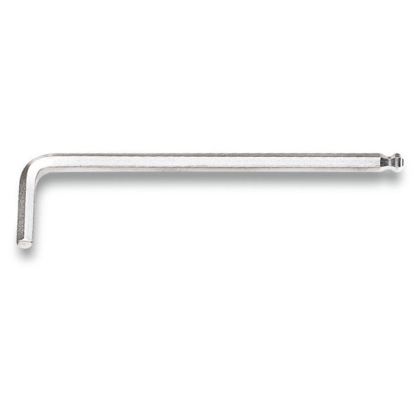 Clé mâle 6 pans coudée à tête sphérique, chromée - BETA