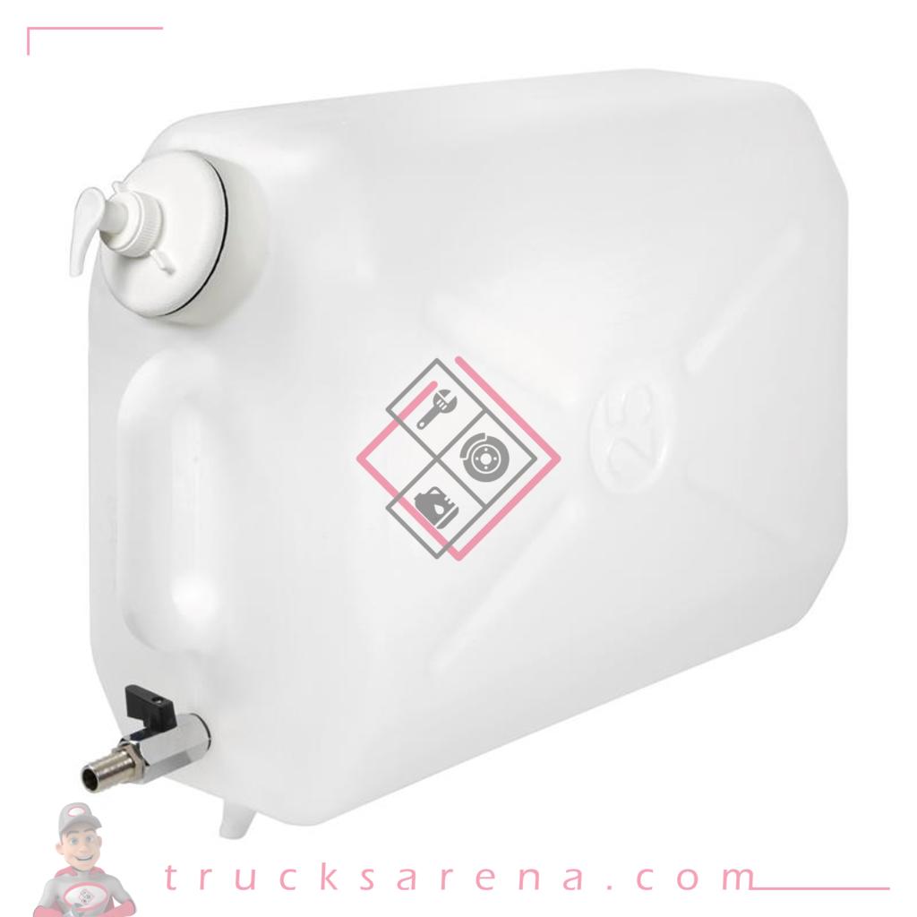 Jerrican en plastique, avec robinet métal et distributeur de savon - 25 L - LAMPA