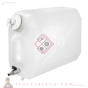 Jerrican en plastique, avec robinet métal et distributeur de savon - 25 L - LAMPA