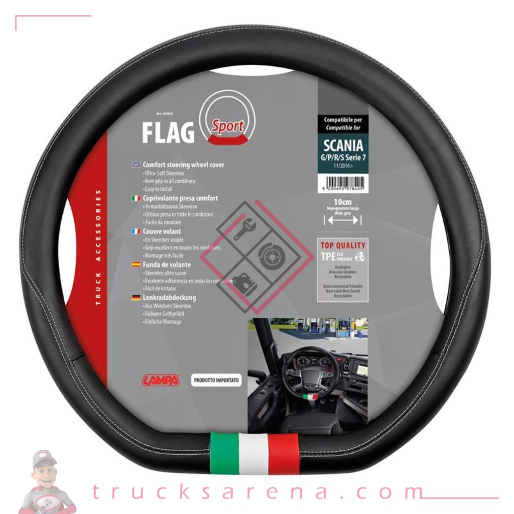 Flag Italia, couvre-volant sur mesure en Skeentex - compatible pour - Scania G/P/R/S Serie 7 (11/2016&gt;) - LAMPA