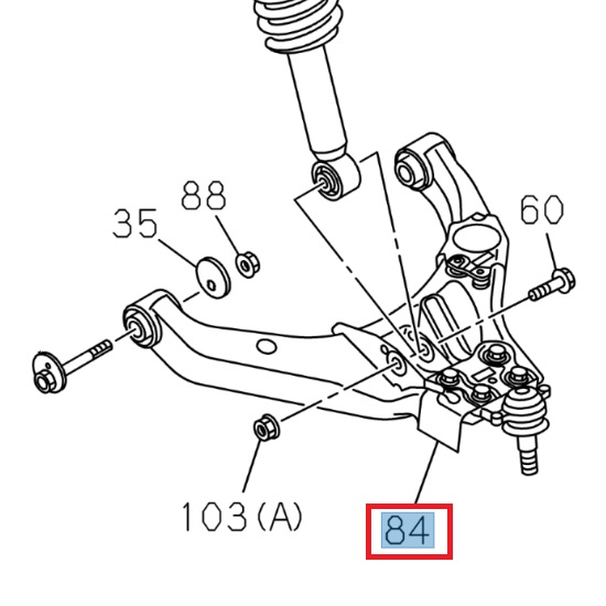 Bras de suspension inférieur, droit - ISUZU PARTS
