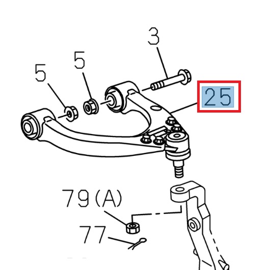 Bras de suspension supérieur, gauche - ISUZU PARTS