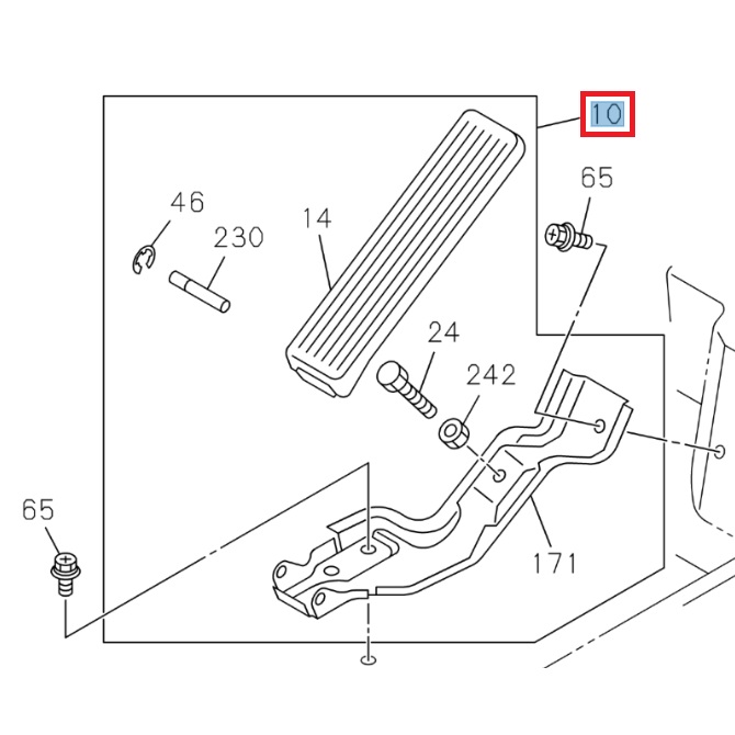 Pédale d'accélérateur, complète - ISUZU PARTS