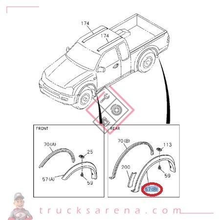 Elargisseur aile Ar. D. - ISUZU PARTS