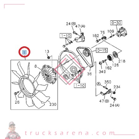 Ventilateur visco coupleur NLR85 - ISUZU PARTS