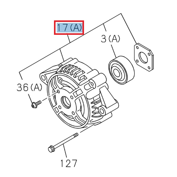 Carter avant d'alternateur, complet - ISUZU PARTS