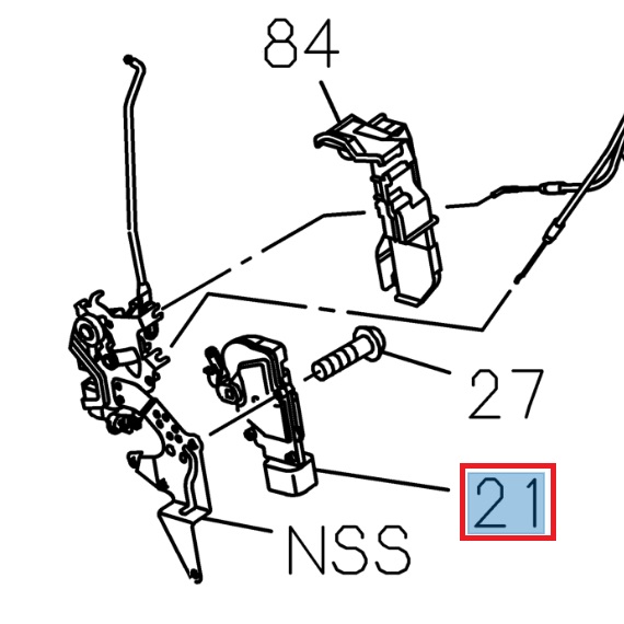 Actionneur de verrou de porte arrière droite - ISUZU PARTS