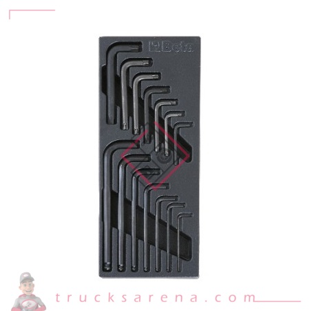 Composition clés mâles 6 pans et Torx plateau rigide 14 pièces T56 - BETA TOOLS