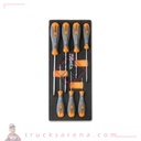 Composition tournevis plats plateau mousse 7 pièces M170 - BETA TOOLS