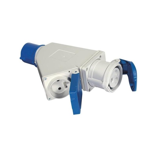 [SOD 03268] Adaptateur fiche mâle CE17, prises femelles 2P+T et CE17 2P+T - SODISE