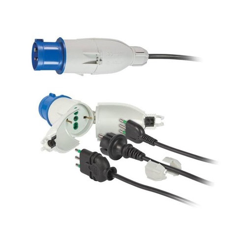 [SOD 03269] Adaptateur fiche mâle 2P+T, fiche mâle CE17 2P+T - SODISE