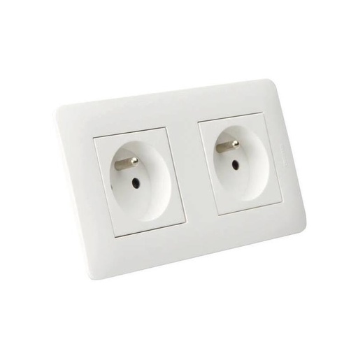[SOD 03366] Prise murale double 2P+T 16A, 250V - SODISE