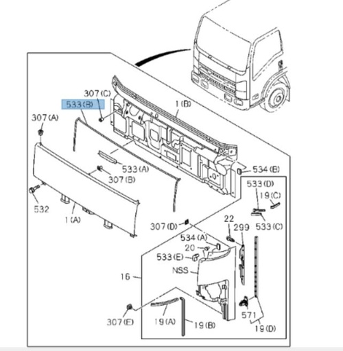 [ISU 8975531150] Joint panneau avant - ISUZU PARTS