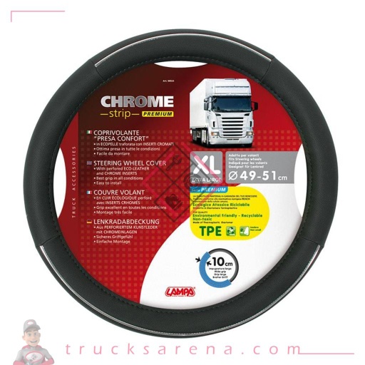 [LAM 8000692989241] Chrome Strip, couvre-volant en Skeentex - XL - Ø 49/51 cm - LAMPA