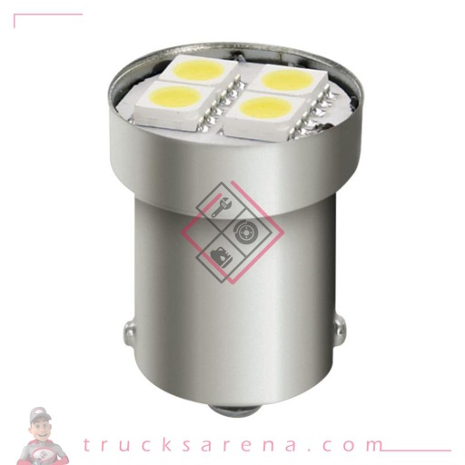[LAM 8000692983577] 24/28V Hyper-Led 12 - 4 SMD x 3 chips - (P21W) - BA15s - 20 pcs  - D/Blister - Blanc - Double polarité - LAMPA