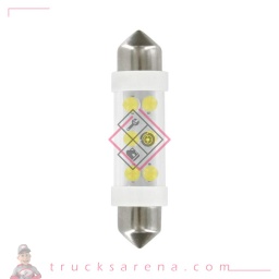 [LAM 8000692983492] 24V Ampoule silure 6 Led - 11x41 mm - SV8,5-8 - 2 pcs  - Boîte - Blanc - LAMPA
