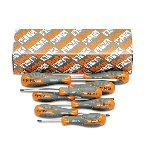 [BET 012980308] Jeu de 8 tournevis tamper resistant torx 1298RTX/S8 - BETA TOOLS