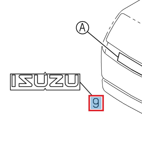 [ISU 8978682001] Adhésif avant, logo ISUZU - ISUZU PARTS