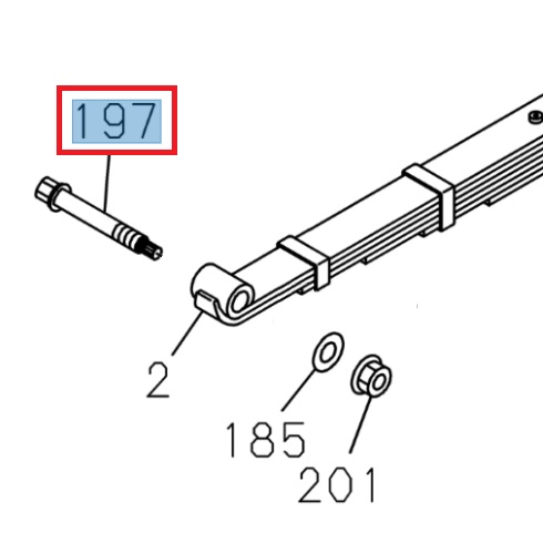 [ISU 8980114870] Axe M16 x 122 - ISUZU PARTS