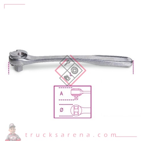 [BET 009203882] Cliquet réversible carré mâle 1/2 en acier inoxydable 920/55INOX - BETA TOOLS