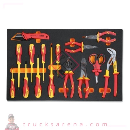 [BET 024500160] Composition outils isolés plateau mousse 15 pièces M160 - BETA TOOLS