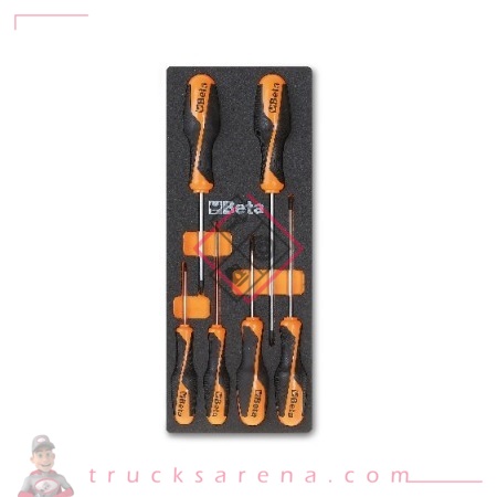 [BET 024500202] Composition tournevis cruciformes plateau mousse 6 pièces M202 - BETA TOOLS