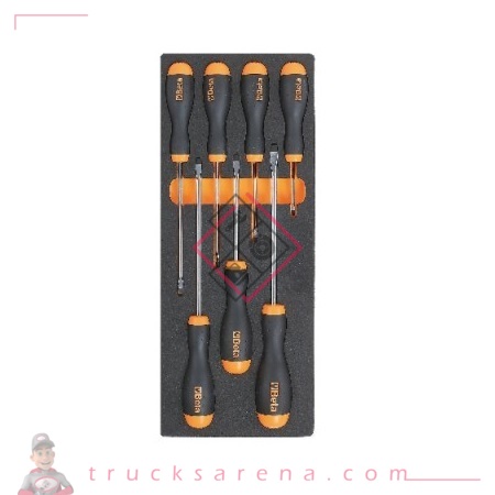 [BET 024500211] Composition tournevis plats plateau mousse 7 pièces M211 - BETA TOOLS