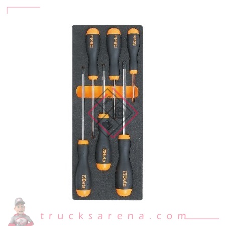 [BET 024500212] Composition tournevis cruciformes plateau mousse 6 pièces M212 - BETA TOOLS