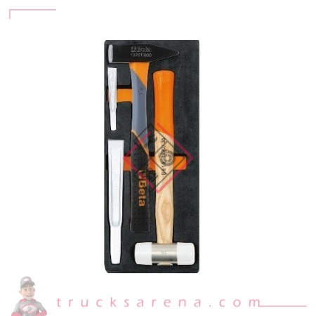 [BET 024500237] Composition burins et marteaux plateau mousse 4 pièces M237 - BETA TOOLS