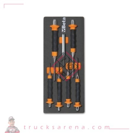 [BET 024500240] Composition chasse-goupilles plateau mousse 7 pièces M240 - BETA TOOLS