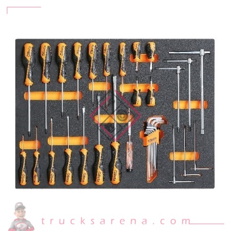 [BET 024504244] Composition tournevis et clés mâles plateau mousse 34 pièces MB44 - BETA TOOLS