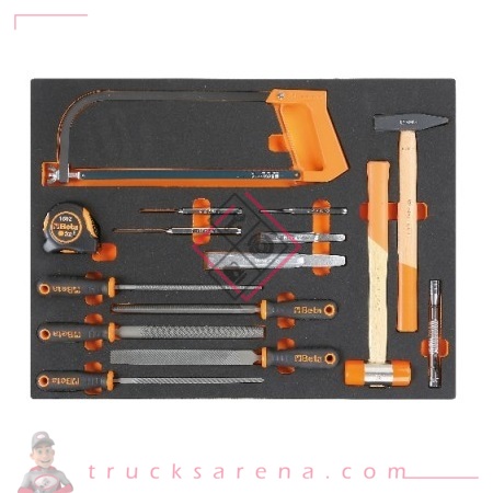 [BET 024504257] Composition outils divers plateau mousse 15 pièces MB57 - BETA TOOLS