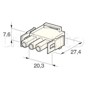[ROB 193050] Connecteur 3 voies pour cosses mâles - ROBERT LYE