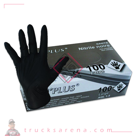[GLO Q314ZLA] Boîte de 100 gants nitrile non poudrés noir, lot de 10 - GLOBAL HYGIÈNE