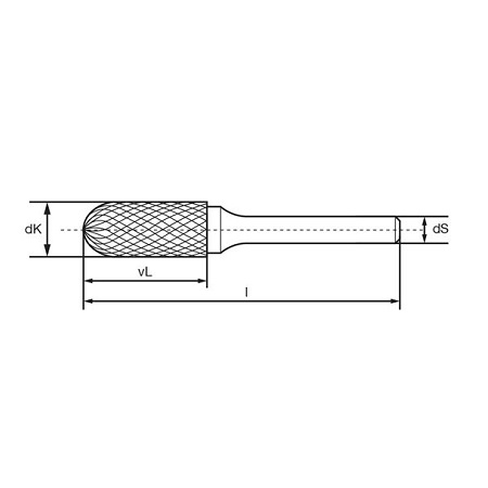 Fraise carbure cylindrique à bout arrondi - FORCH