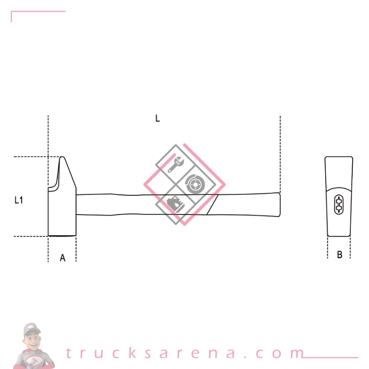 Marteau de mécanicien tête rivoir - BETA TOOLS 1370FT 40