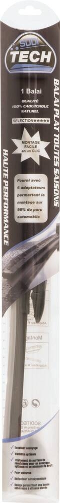 Balai essuie-glace avant plat 400mm avec 6 adaptateurs - SODISE