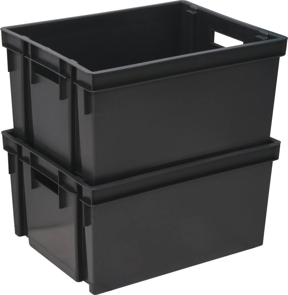 Bac de rangement gris 50L 560x410x295mm - SODISE
