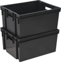 Bac de rangement gris 50L 560x410x295mm - SODISE