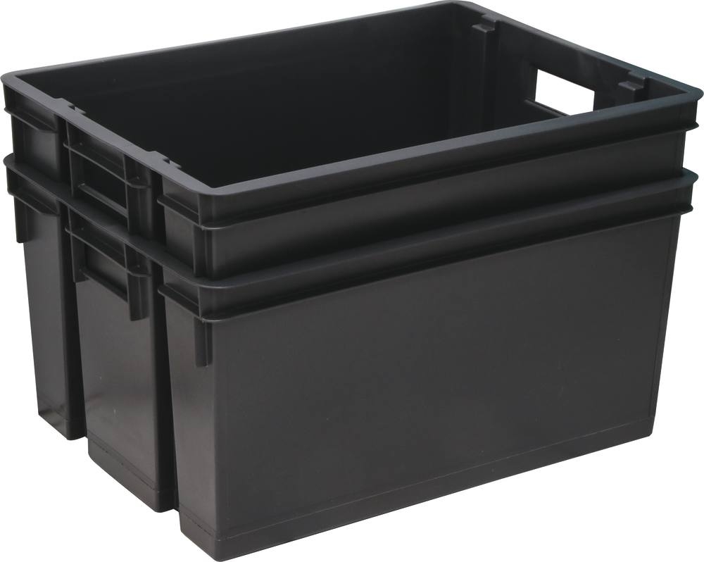 Bac de rangement gris 50L 560x410x295mm - SODISE