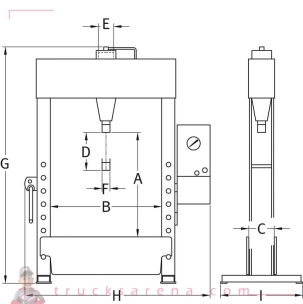 Presse d'atelier électro-hydraulique 100T avec vérin double effet - SODISE
