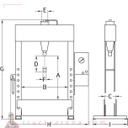 Presse d'atelier électro-hydraulique 100T avec vérin double effet - SODISE