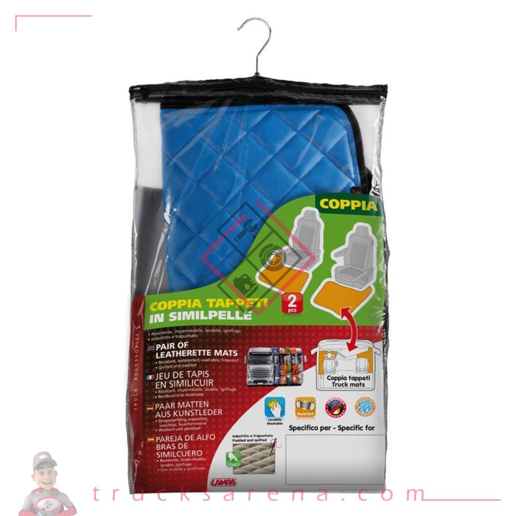 2 tapis en Skeentex - Bleu - compatible pour Iveco Stralis (08/06>12/12) automatic, manual, wide cab, sliding fridge - Iveco Stralis Hi-Way (07/12>08/16) automatic, manual, wide cab, sliding fridge - Iveco Stralis (08/02>07/06) automatic, manual, wide cab, sliding fridge - Iveco Stralis (07/12>12/19) automatic, manual, wide cab, dual sliding fridges, sliding fridge - Iveco Stralis XP (09/16>12/19) automatic, wide cab, dual sliding fridges, sliding fridge