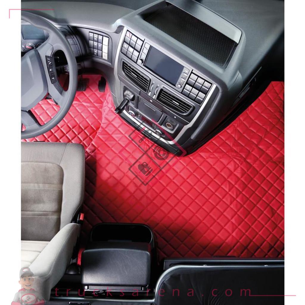 Tapis central en Skeentex - Rouge - compatible pour Iveco Stralis (08/02>12/12) manual, wide cab - Iveco Stralis (07/12>12/19) manual, wide cab - Iveco Stralis Hi-Way (07/12>08/16) manual, wide cab