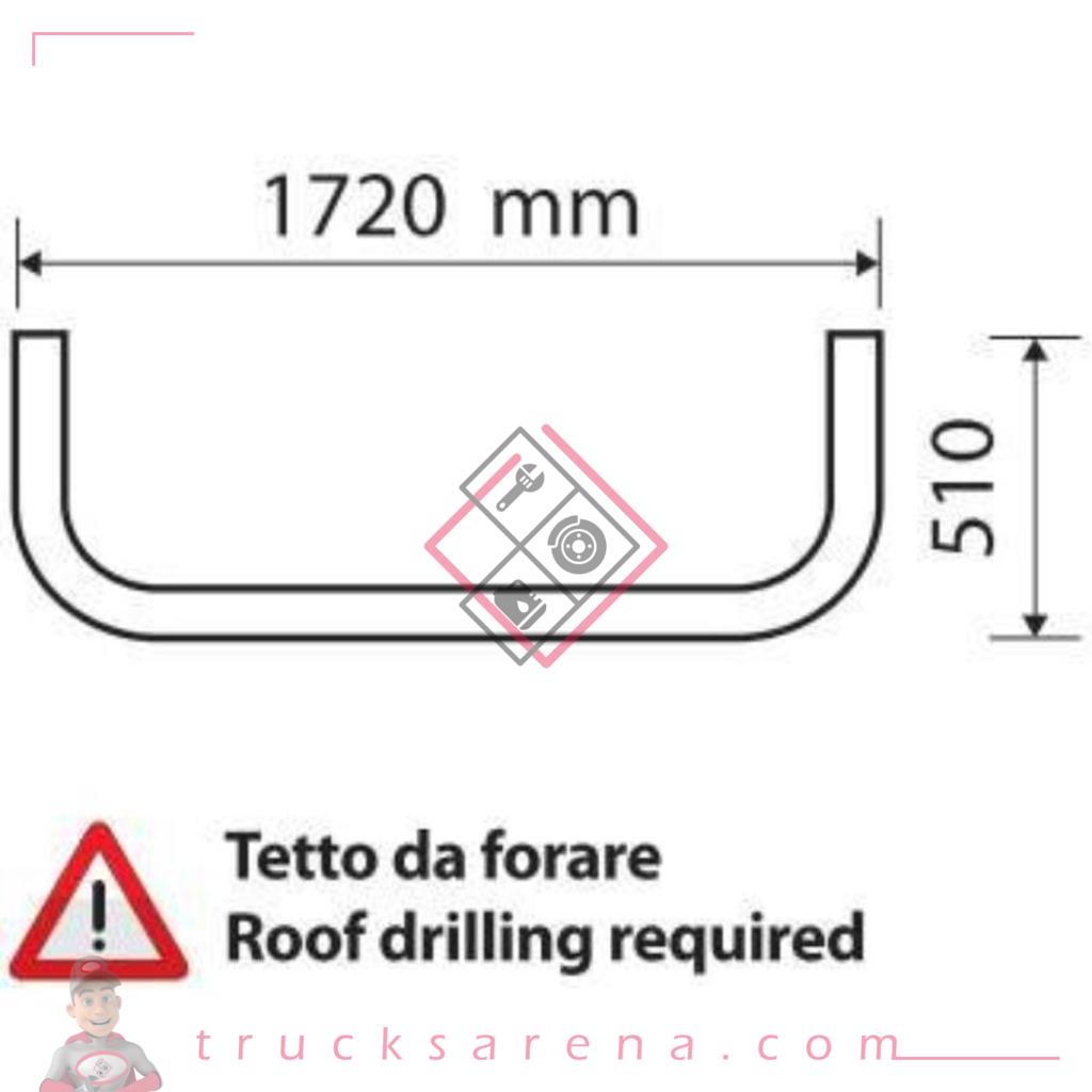 Barre de toit porte-phares - Type 5 - compatible pour Daf XF 105 (02/04&gt;12/14) Space - Daf XF 106 (10/12&gt;05/21) Space