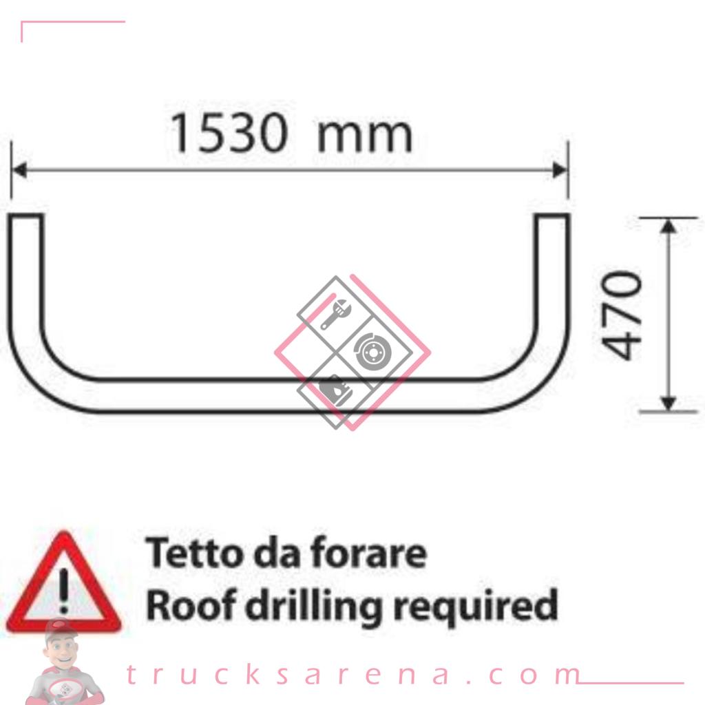 Barre de toit porte-phares - Type 3 - compatible pour Mercedes Actros MP3 (06/08&gt;12/13)